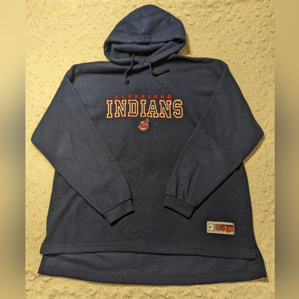 Vintage Cleveland Indians Navy Blue Fleece Hoodie Pro Edge sz XL